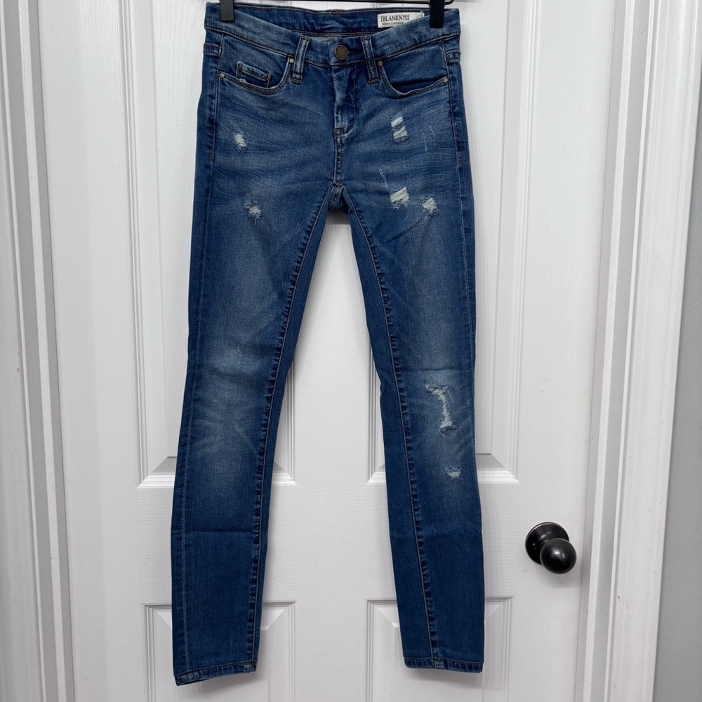 Medium Wash Distressed Skinny Jeans | BLANKNYC 25
